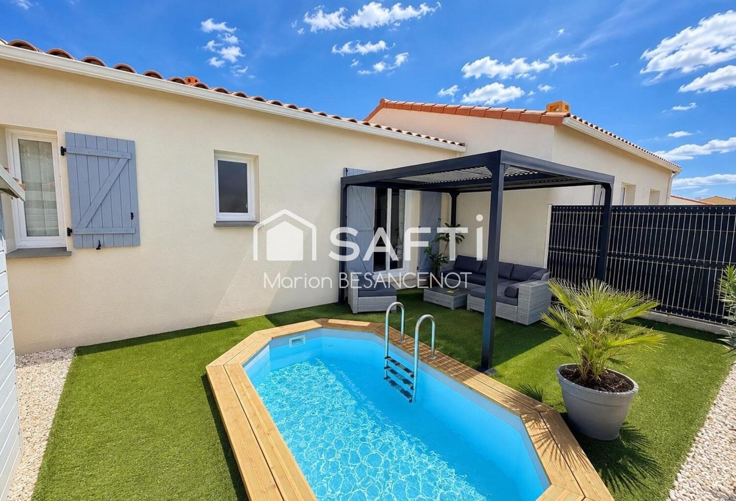 Maison de plain pied T3 de 60m² avec jardin et piscine — photo 1