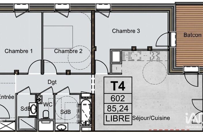 Vente Appartement 4 pièces — photo 2