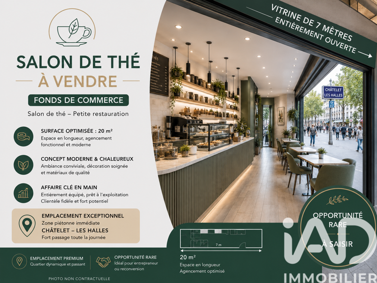 Vente Salon de thé 20 m&sup2; — photo 1