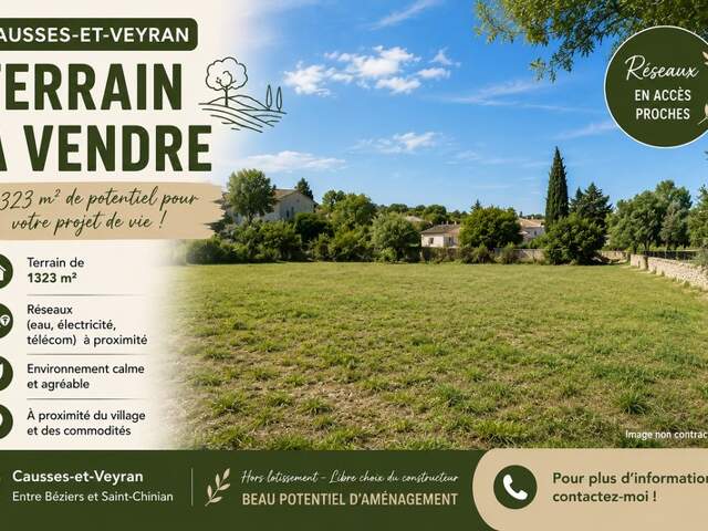 Terrain à vendre  CAUSSES ET VEYRAN (34) — photo du bien