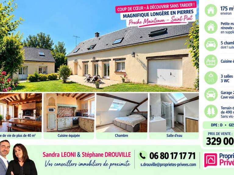 PROCHE MAINTENON - JOUY RAVISSANTE LONGERE de 175 m² + DEPENDANCE HABITABLE de 56 m² — photo 1