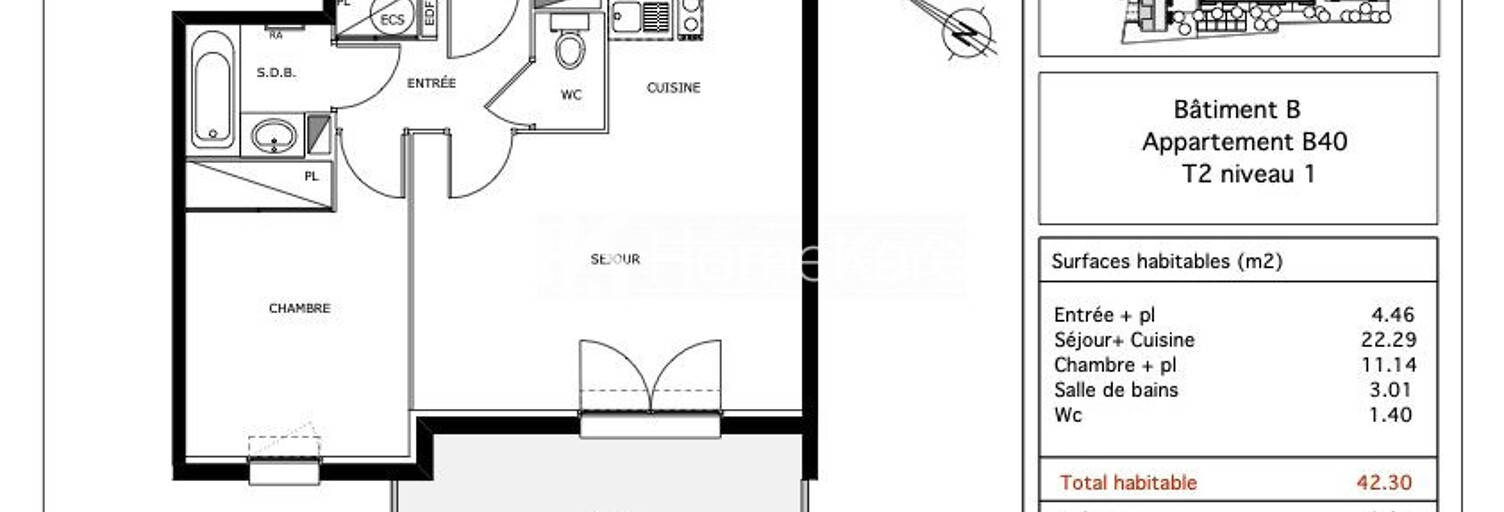 Appartement 2 Pièces 43 m² à vendre à Lisle-sur-Tarn (81310)