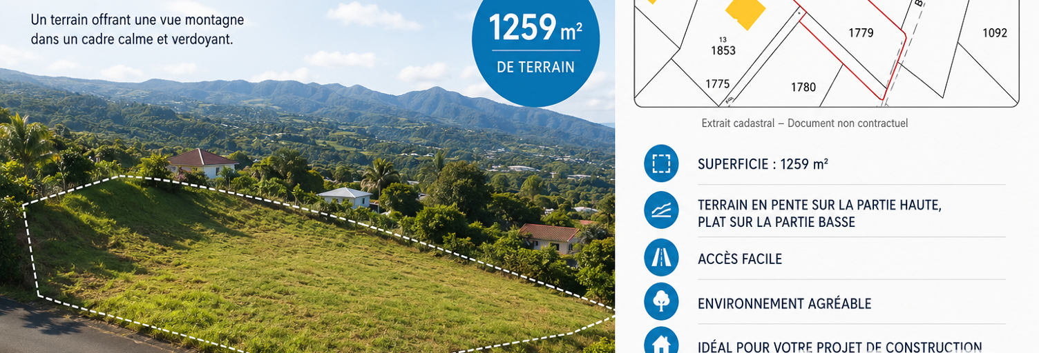Terrain  1259 m² à vendre à Le Tampon (97430)