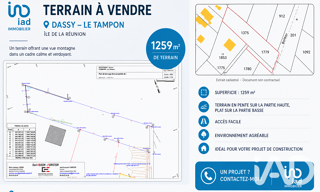 Terrain  1259 m² à vendre à Le Tampon (97430)