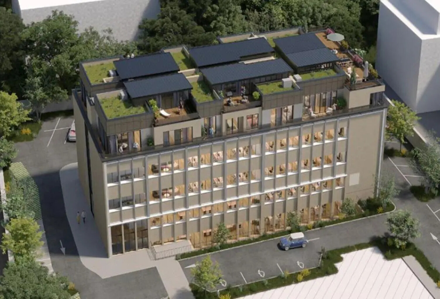 Bureaux à vendre à Boulogne Billancourt. Immeuble restructuré à neuf, 3 plateaux de plus de 500m² divisibles, PMR, 180m² d'espaces extérieurs communs, 24 parkings. Environnement calme et agréable — photo 1
