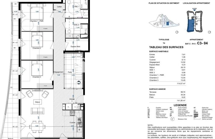 Appartement haut standing 114M2 + 100M2 terrasse — photo 4