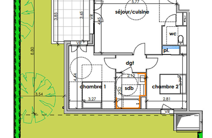 NEUF à Sauvian T3  59m² + Jardin 64m²+ Balcon 10m²+ 2 Parkings — photo 3