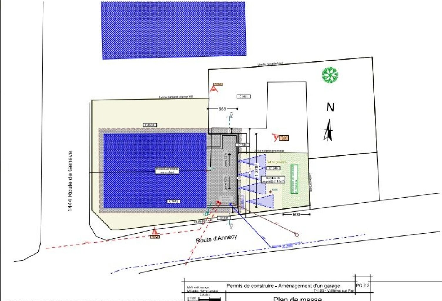 A Vallières-sur-Fier, Permis accepté pour création de Deux appartements (dont 1 duplex) avec 4 places de parking privatives.es — photo 1