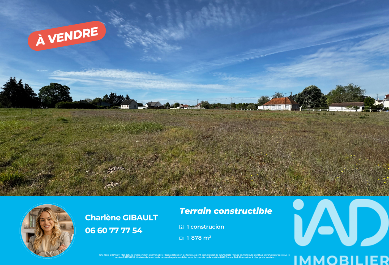 Vente Terrain à bâtir 1 878 m&sup2; — photo 1