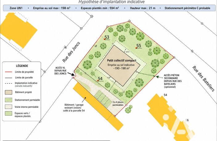 Vente Terrain à bâtir 990 m&sup2; — photo 2