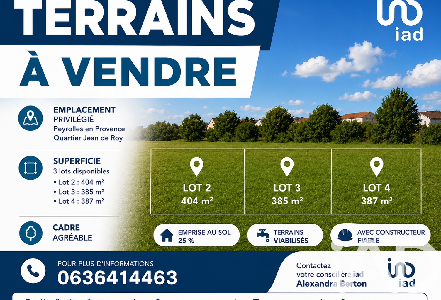 Vente Terrain à bâtir 385 m&sup2; — photo 1