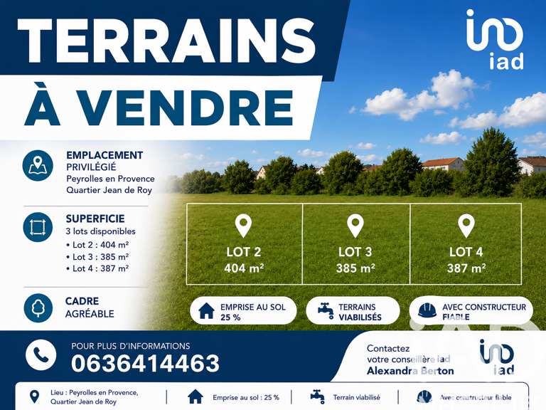 Vente Terrain à bâtir 385 m&sup2; — photo 1
