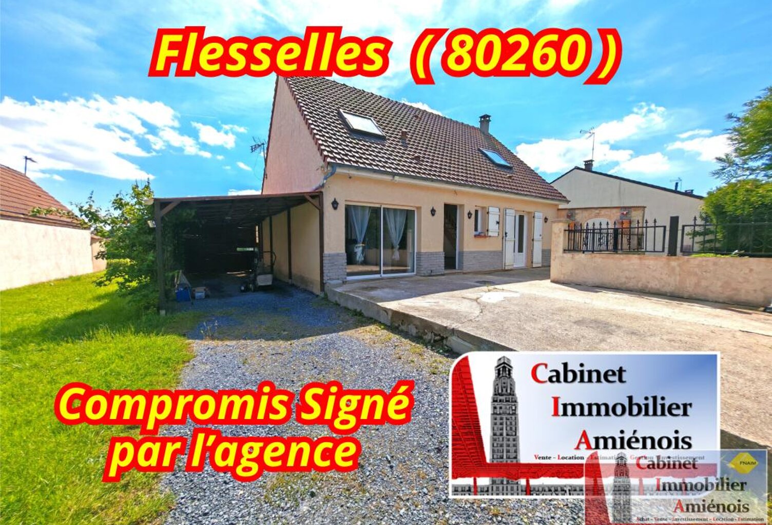 Flesselles : Pavillon individuel 110m2 avec 3 chambres et ja — photo 1