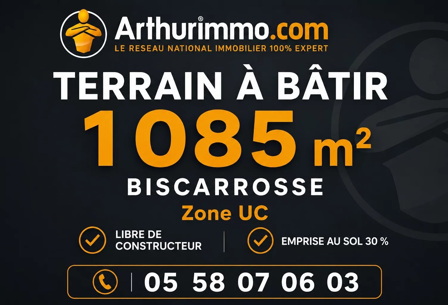 BISCARROSSE – TERRAIN À BÂTIR DE 1 085 m² — photo 1