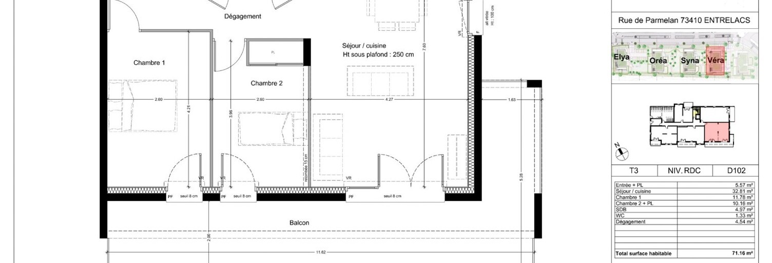 Appartement 3 Pièces 71 m² à vendre à Saint-Ours (73410)
