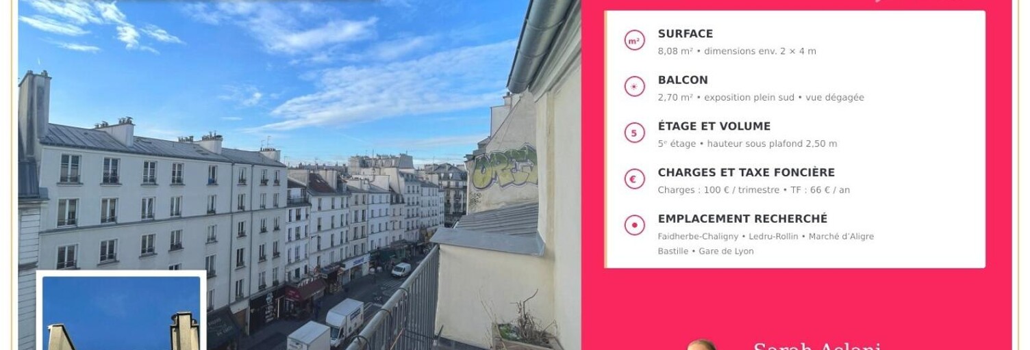 Appartement 1 Pièce 8 m² à vendre à Paris 11 (75011)