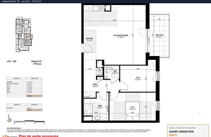 KEMBS  Appartement 3 pièces neuf avec balcon, garage et parking — photo 5