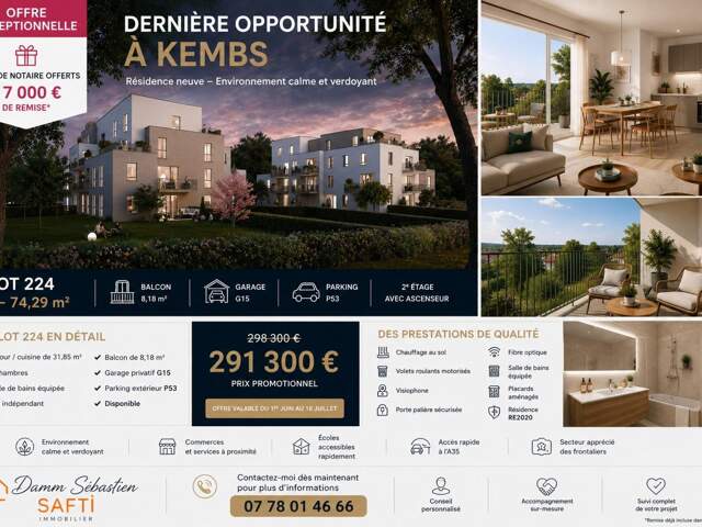 KEMBS  Appartement neuf de 74 m² avec balcon, garage et parking — photo du bien
