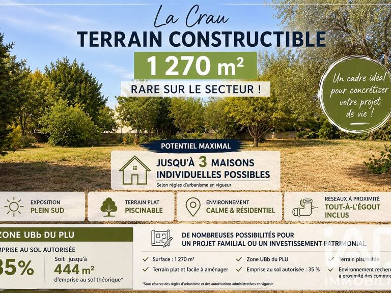 Vente Terrain à bâtir 1 270 m&sup2; — photo 1