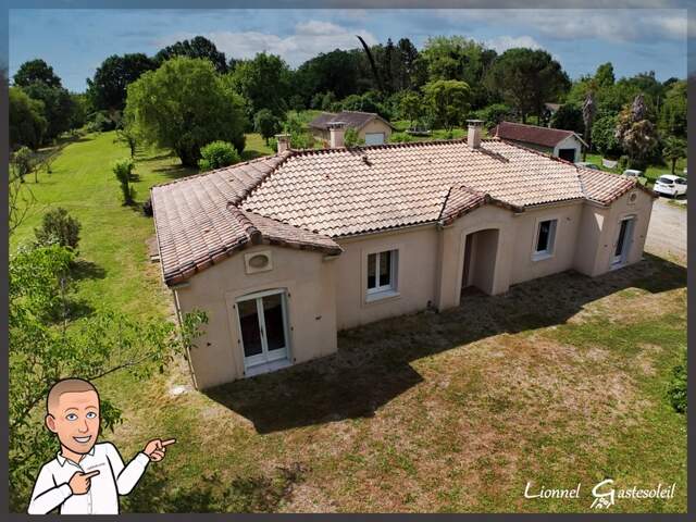 Maison à vendre de plain 3 chambres en bordure de le Dordogne sur la commune de PORT SAINTE FOY ET PONCHAPT (24) — photo du bien