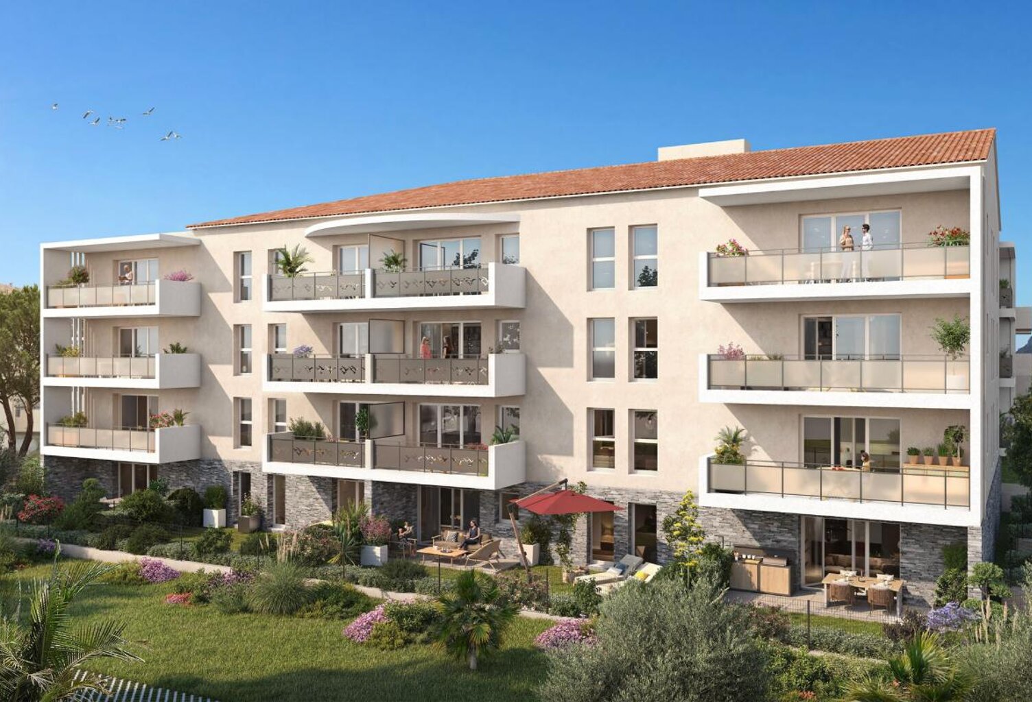 APPARTEMENT NEUF EN VEFA  - TYPE 4 DERNIER ÉTAGE - AVEC BELLE TERRASSE EXPOSÉE SUD ET PARKING PRIVATIF EN SOUS-SOL -- DANS RÉSIDENCE INTIMISTE SUR TROIS ÉTAGES AU MUY -- DISPOSITIF LLI POSSIBLE POUR INVESTISSEURS — photo 1