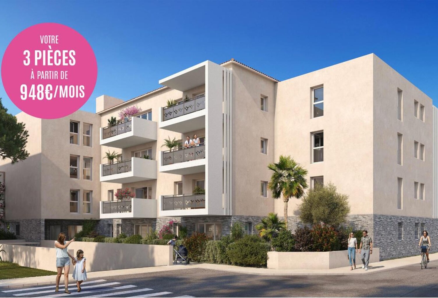 APPARTEMENT NEUF EN VEFA - TYPE 4 - AVEC BELLE TERRASSE EXPOSÉE SUD ET PARKING PRIVATIF EN SOUS-SOL -- DANS RÉSIDENCE INTIMISTE AU MUY -- DISPOSITIF LLI POSSIBLE POUR INVESTISSEURS — photo 1