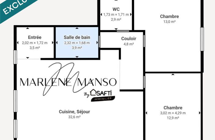 T3 lumineux de 73 m² avec 2 places — photo 3