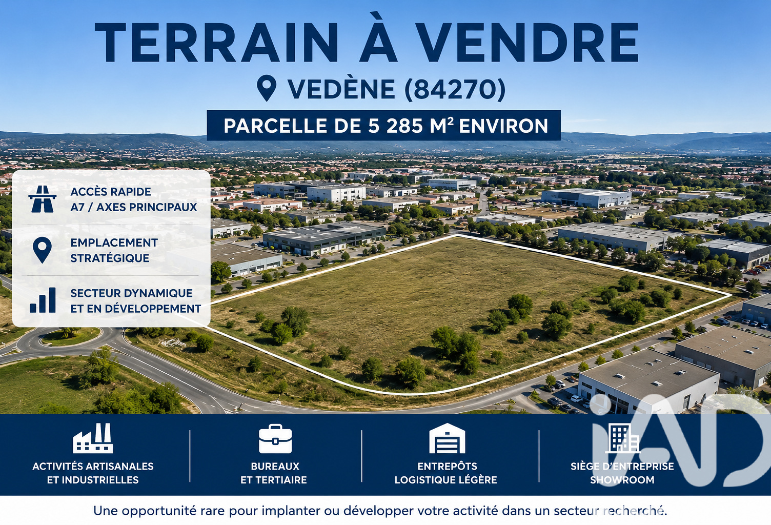 Vente Terrain 5 285 m&sup2; — photo 1
