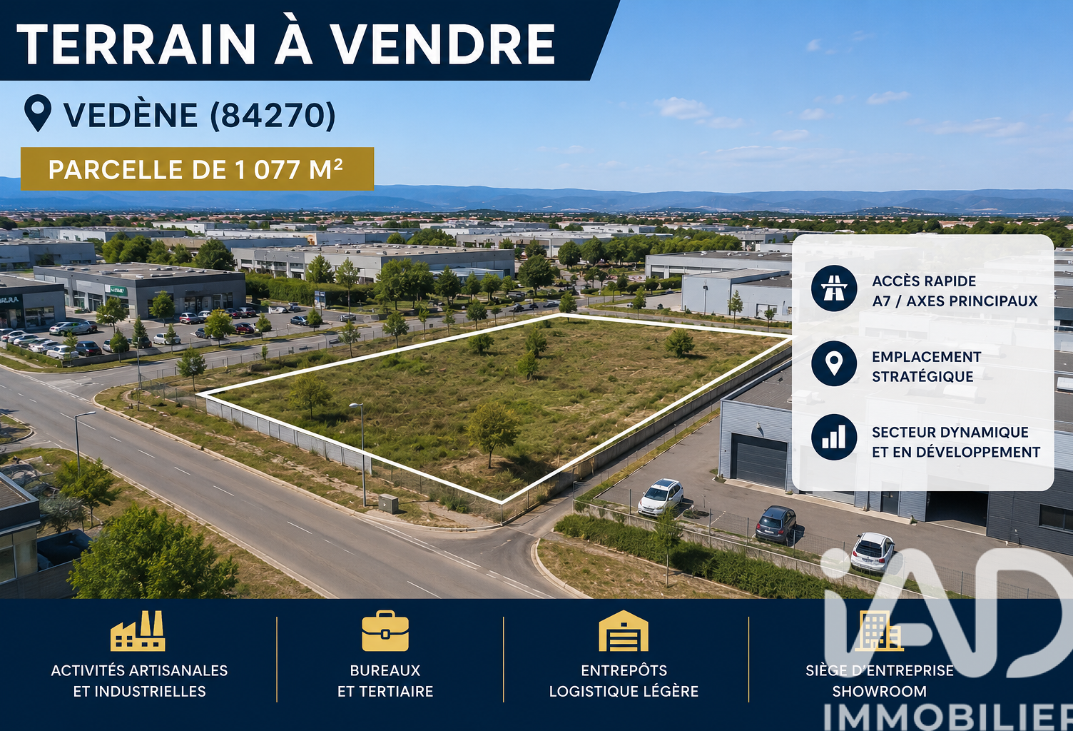 Vente Terrain 1 077 m&sup2; — photo 1