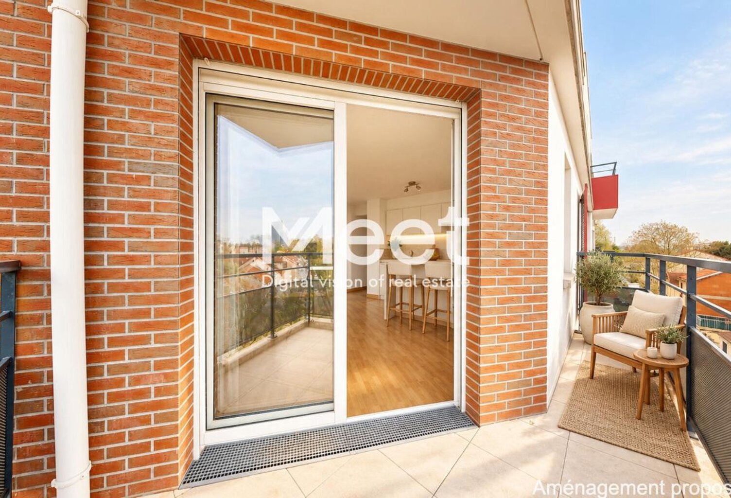 3 PIECES - IMMEUBLE RÉCENT - BALCON - VUE DÉGAGÉE — photo 1