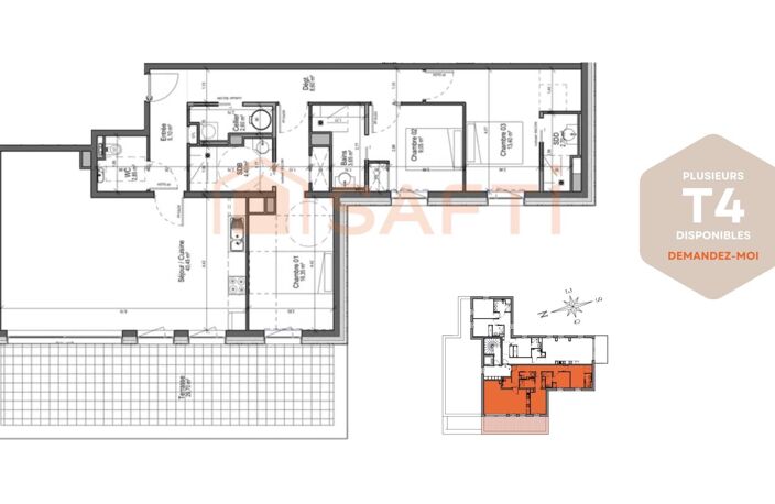 Appartement T4 neuf avec grande terrasse — photo 2