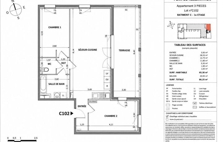 APPARTEMENT NEUF VEFA TYPE 3 AVEC SPACIEUSE TERRASSE DE 21 M2 ET PARKING PRIVATIF DANS RESIDENCE RE2020 - NORMES PMR -- TVA RÉDUITE SOUS CONDITIONS D'ÉLIGIBILITÉ (PRIX D'ACQUISITION RÉDUIT À  283 619 €) --- — photo 3