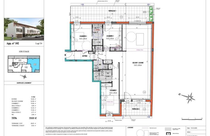 LA TURBALLE – Appartement T4 neuf avec terrasse et balcon — photo 2