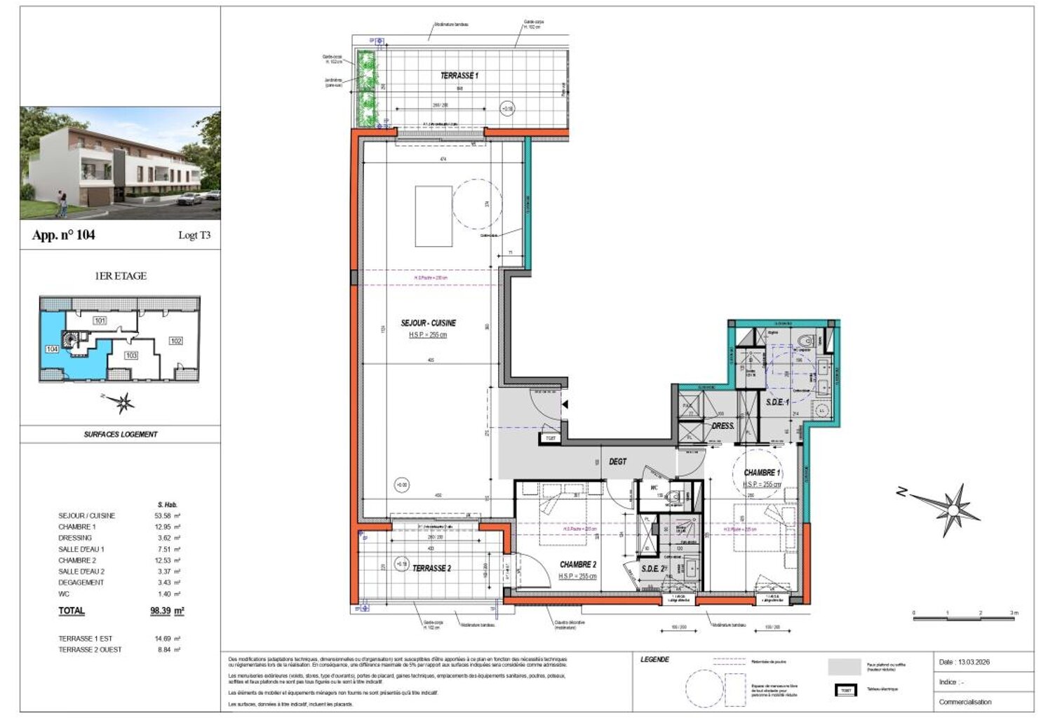 LA TURBALLE – Appartement T3 neuf avec terrasse et balcon — photo 1
