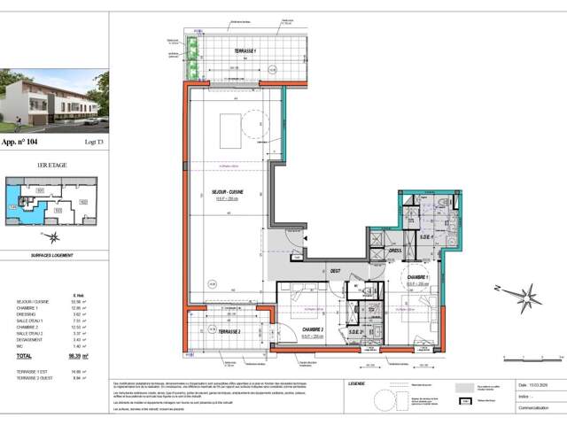 LA TURBALLE – Appartement T3 neuf avec terrasse et balcon — photo du bien