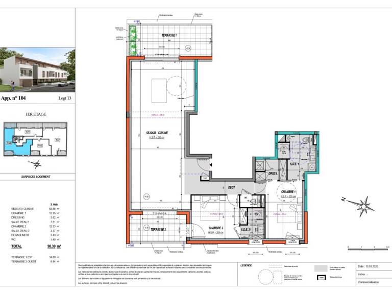 LA TURBALLE – Appartement T3 neuf avec terrasse et balcon — photo 1