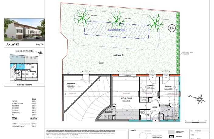 LA TURBALLE – Appartement T3 neuf avec grand jardin privatif — photo 2