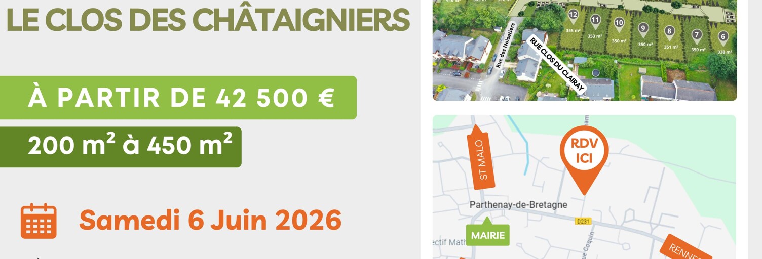 Terrain  336 m² à vendre à Parthenay-de-Bretagne (35850)