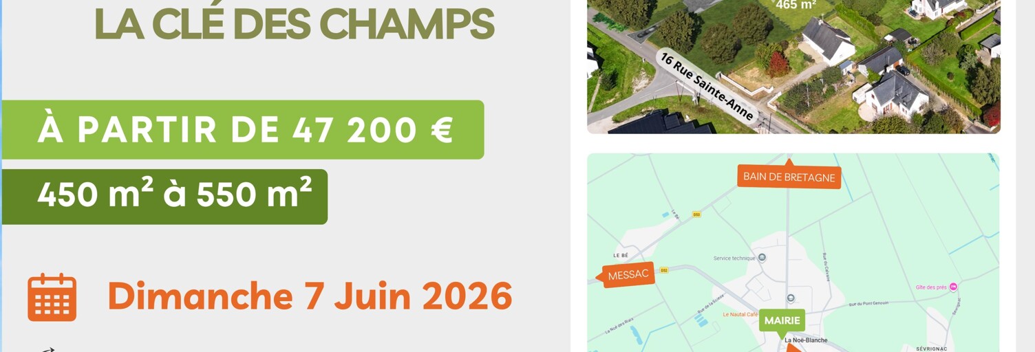 Terrain  385 m² à vendre à La Noë-Blanche (35470)