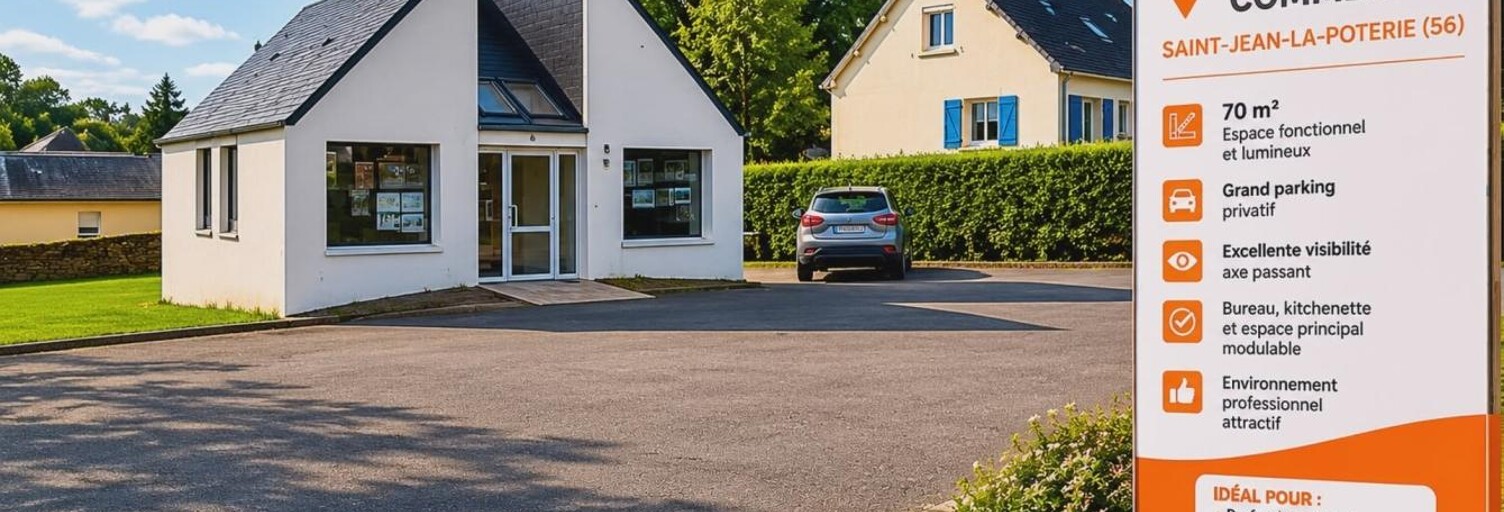 Commerce 3 Pièces 70 m² à louer à Saint-Jean-la-Poterie (56350)