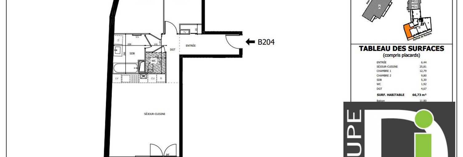 Appartement 3 Pièces 66 m² à vendre à Valence (26000)