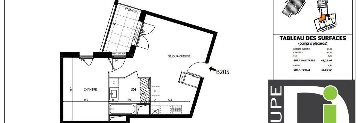 Appartement 2 Pièces 41 m² à vendre à Valence (26000)