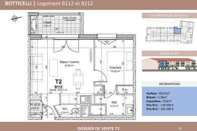 Appartement 2 pièces 138000 €
