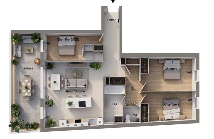 T4 Dernier Étage, Vue dégagée avec Terrasse 19m² (Proche Polygone) — photo 2