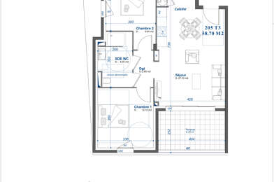 Appartement 3 pièces 290000 €