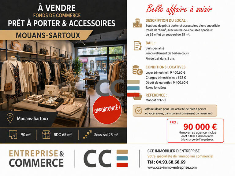 Fonds de commerce Prêt à porter et accessoires Mouans Sartoux 90 m2 — photo 1
