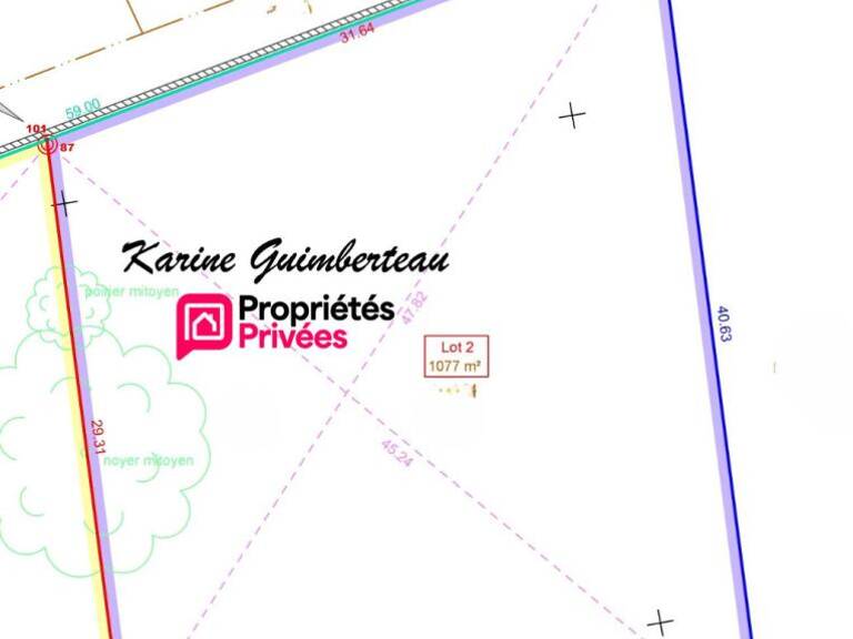 Terrain constructible 1077 m2 - Lussac — photo 1