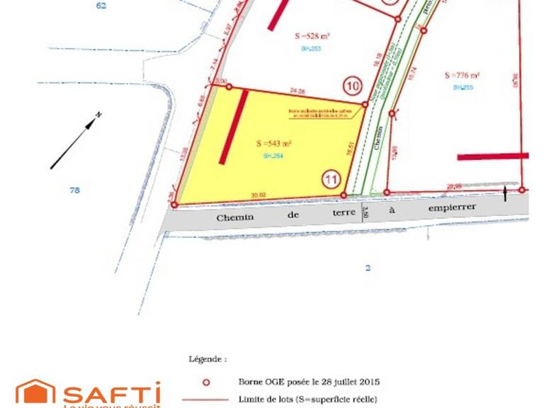 Terrain de 543 m² viabilisée (lot 11)  Le Puy — photo 1