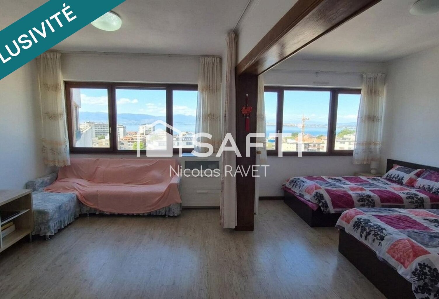 Studio traversant avec vue panoramique Lac Léman — photo 1