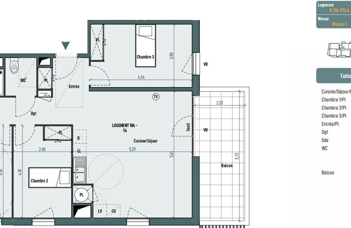 Appartement Neuf T4 PSLA — photo 3